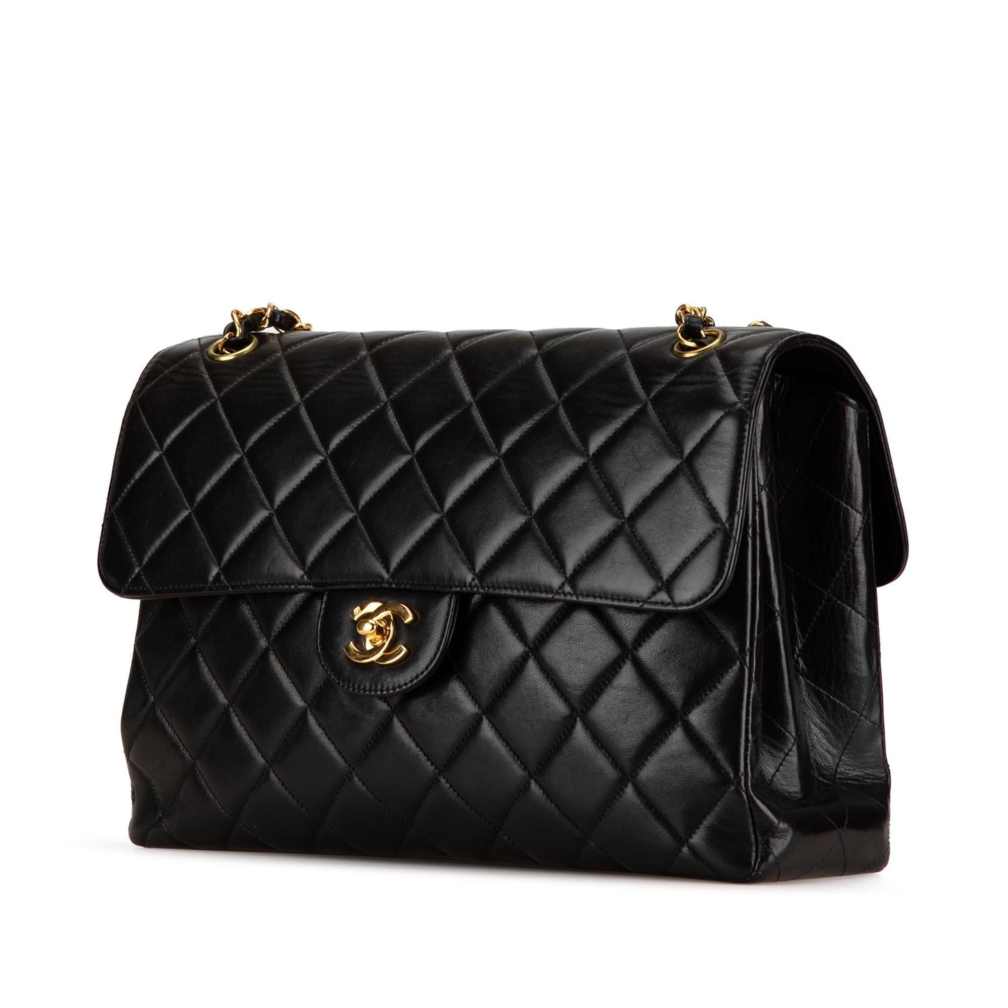Chanel Jumbo Lambskin Double Sided Flap Handbag