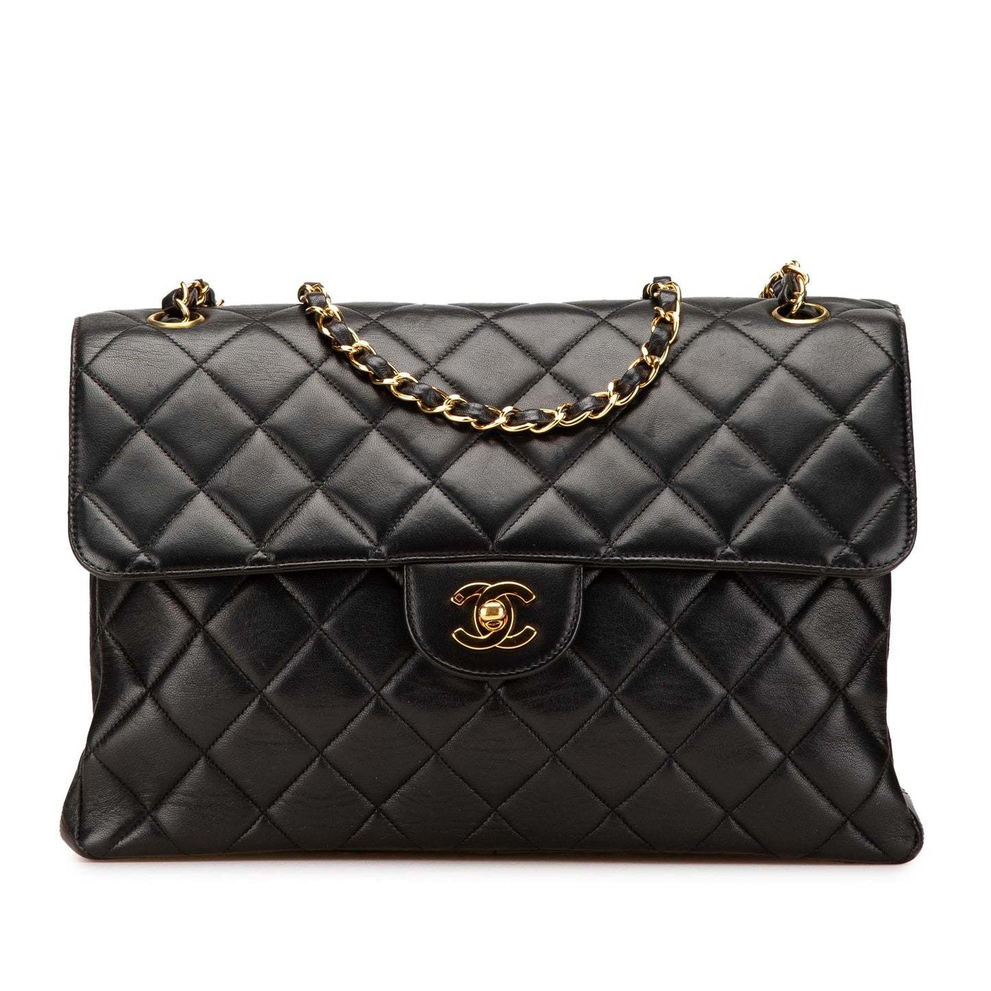 Chanel Jumbo Lambskin Double Sided Flap Handbag Sided Flap