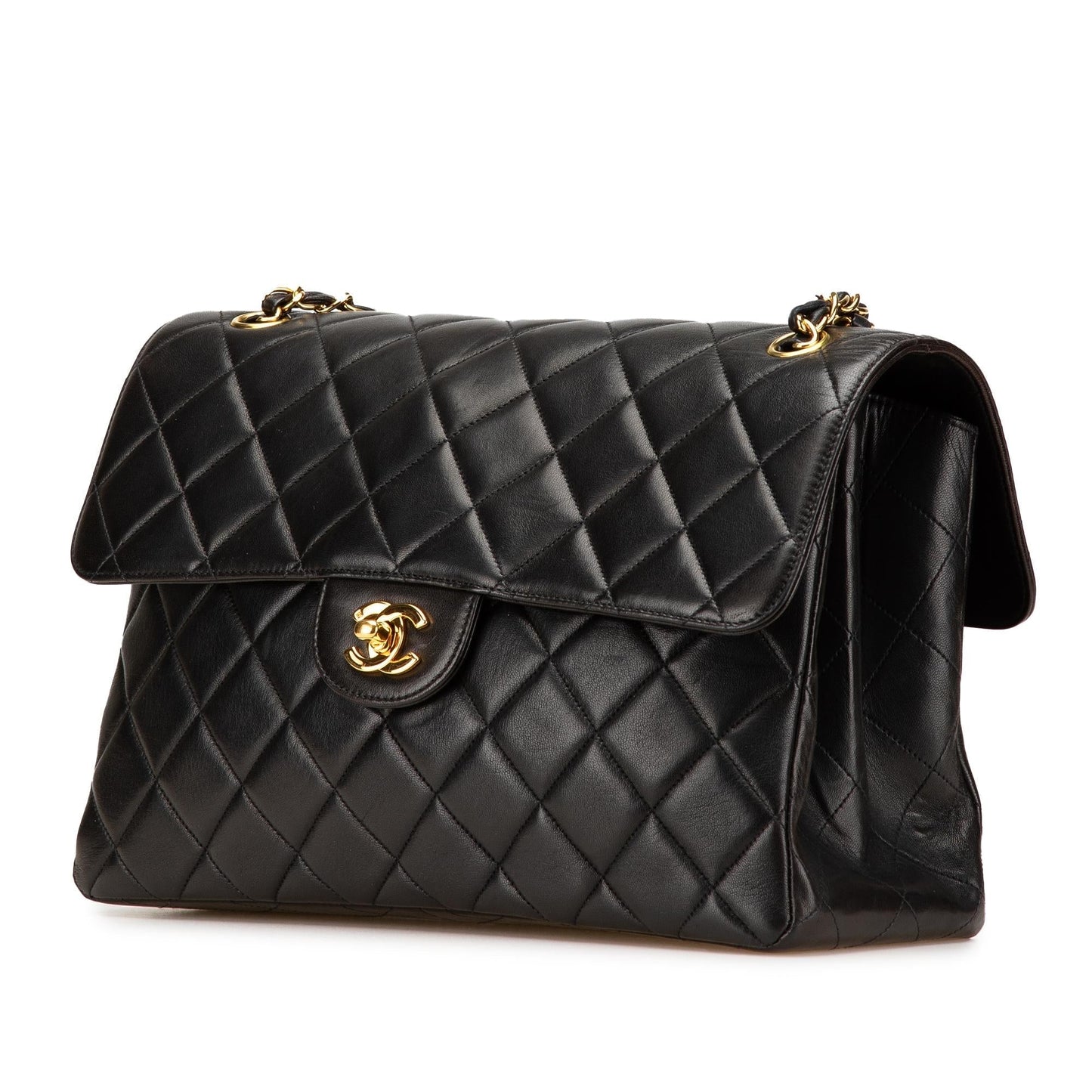 Chanel Jumbo Lambskin Double Sided Flap Handbag Sided Flap