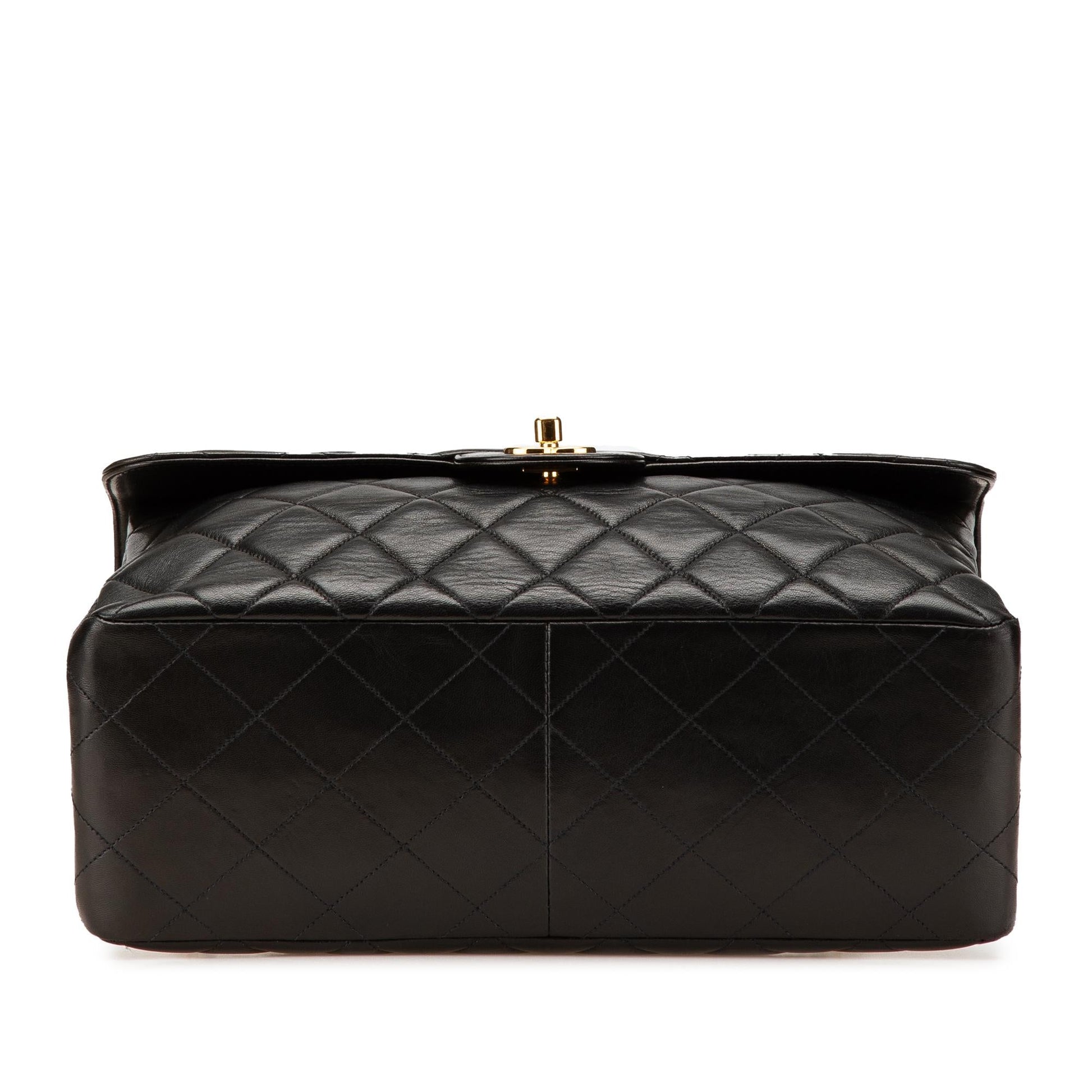 Chanel Jumbo Lambskin Double Sided Flap Handbag Flap 2