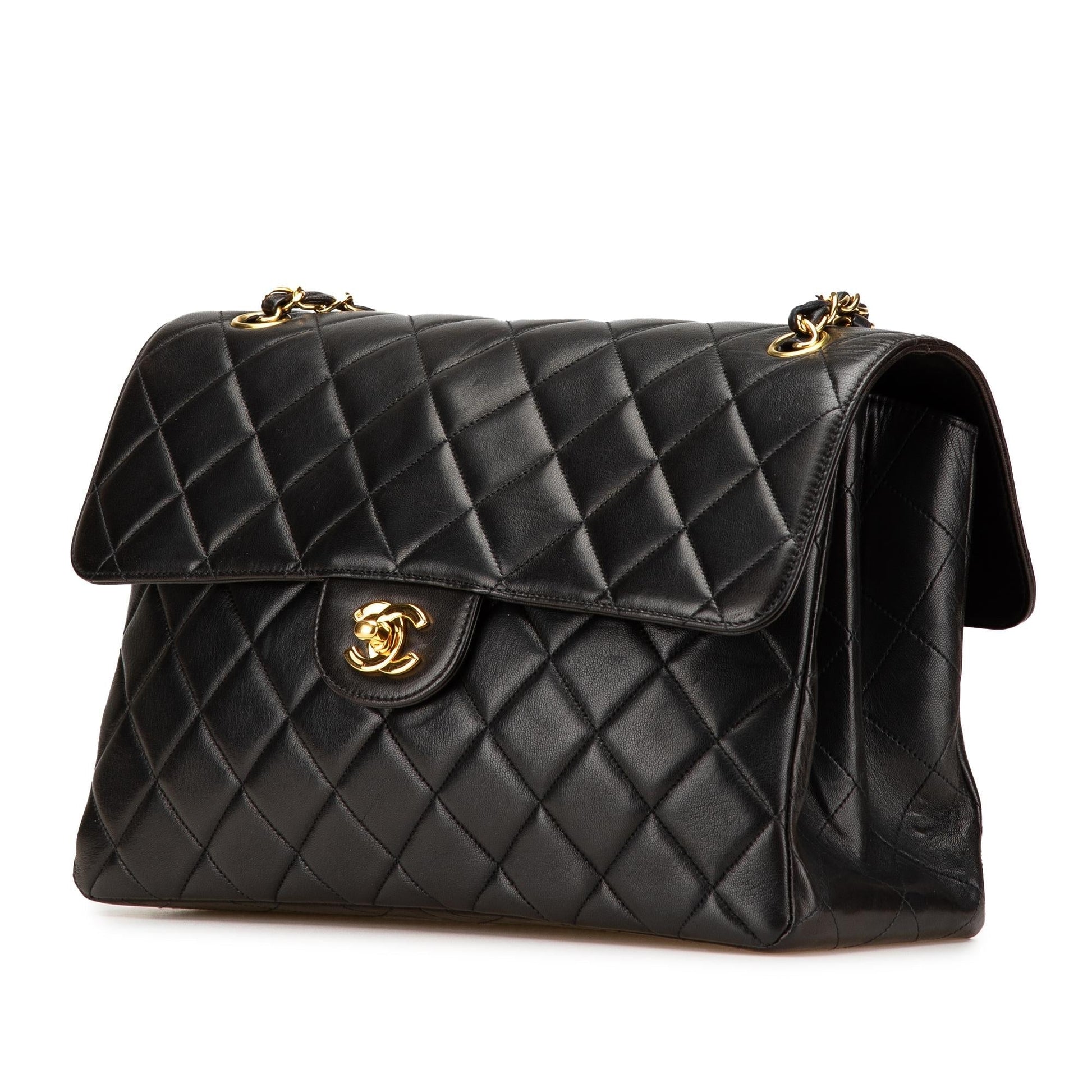 Chanel Jumbo Lambskin Double Sided Flap Handbag Flap 2