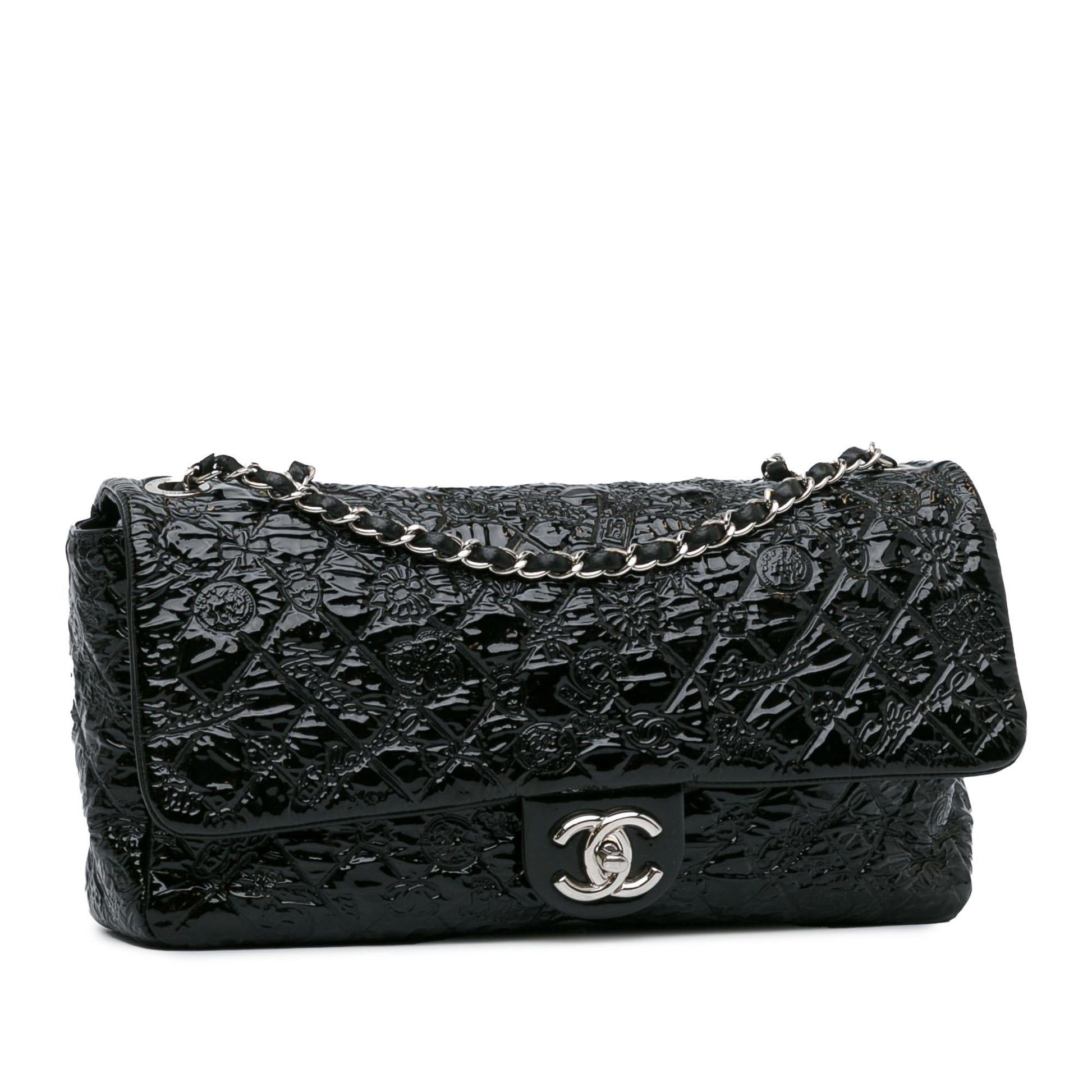 Chanel Jumbo Patent Lucky Symbols Flap SHG-IatIl6 Handbag