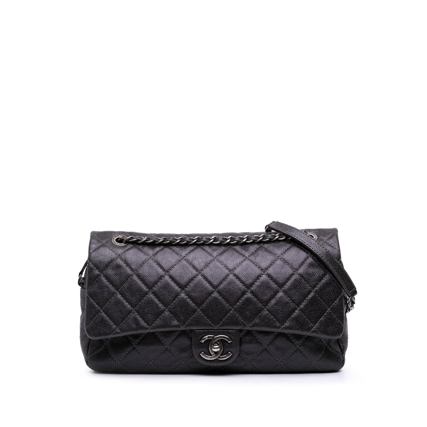 Chanel Jumbo Quilted Iridescent Caviar Easy Flap Handbag