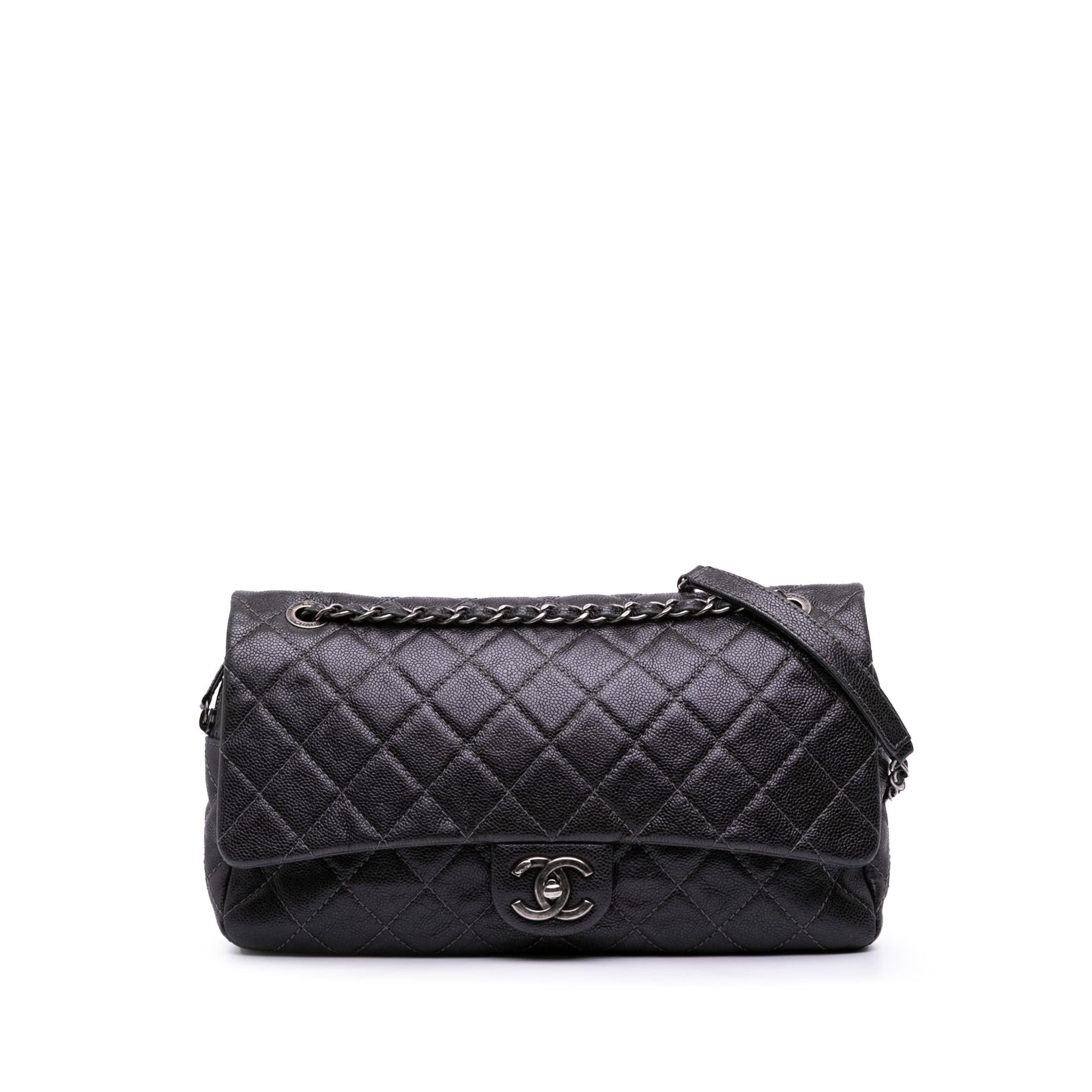 Chanel Jumbo Quilted Iridescent Caviar Easy Flap Handbag