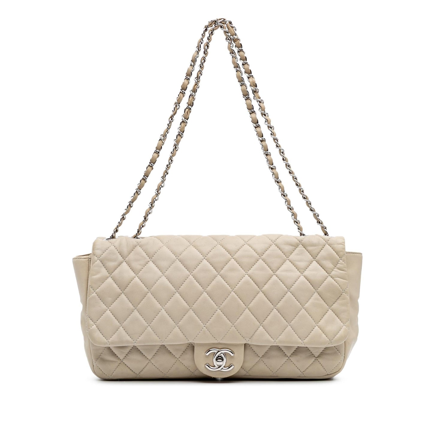 Chanel Jumbo Quilted Lambskin Coco Rain Flap Handbag