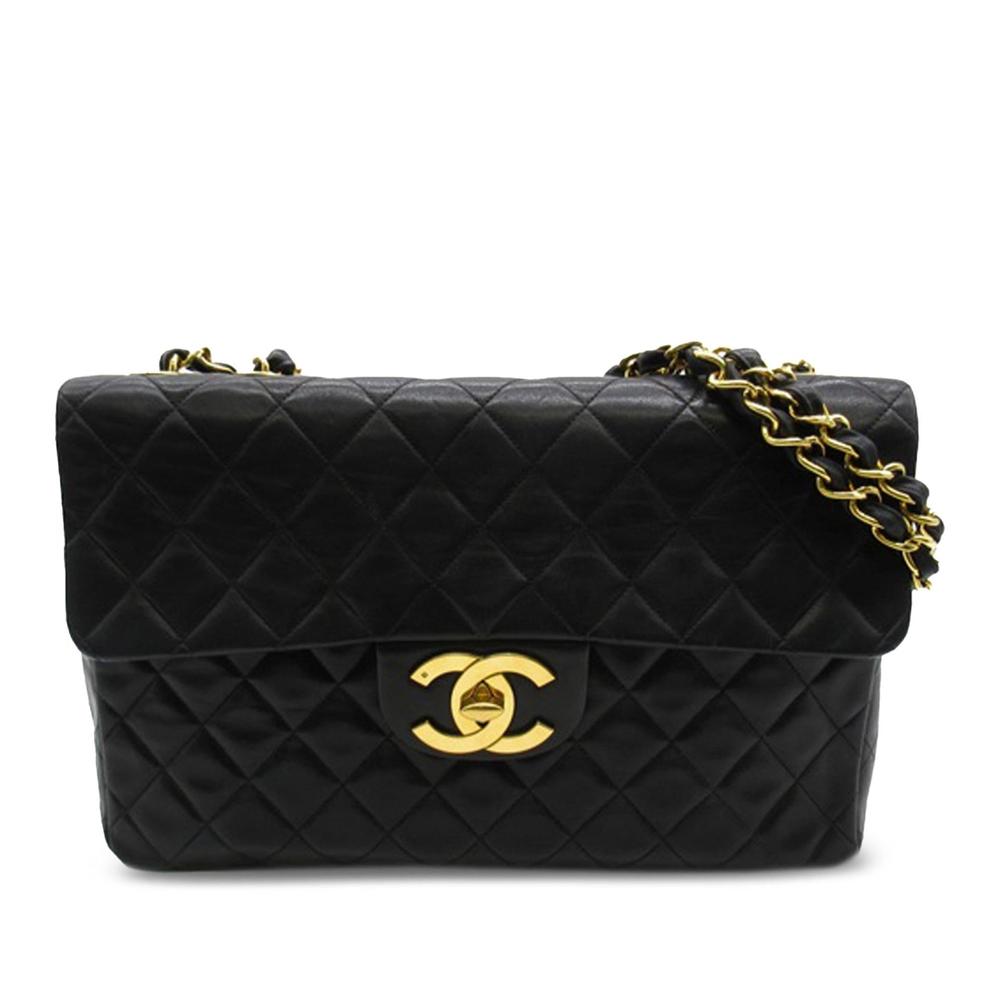 Chanel Jumbo XL Classic Lambskin Maxi Single Handbag Shg Ye27Fd