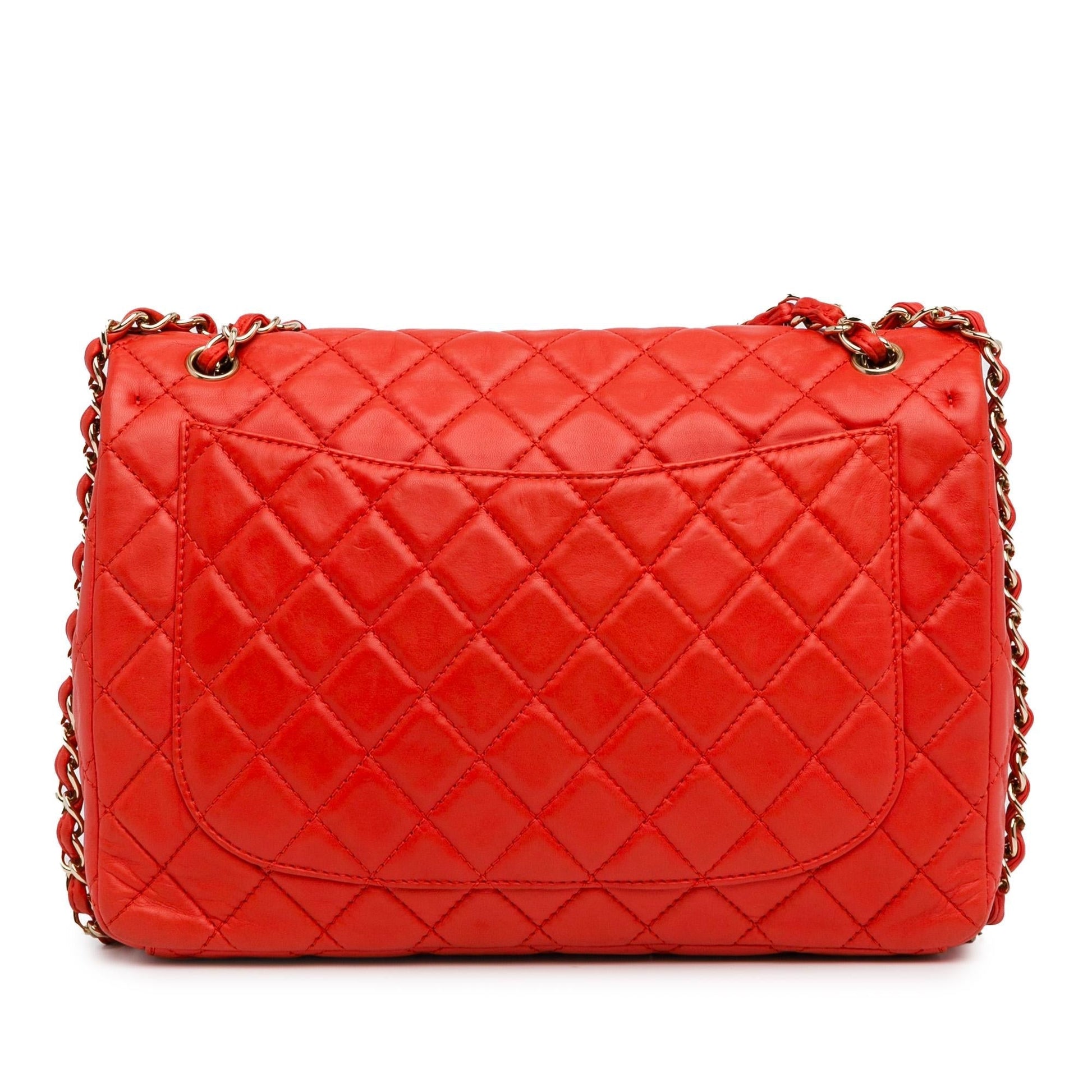 Chanel Jumbo XL Classic Lambskin Single Flap Handbag Shg Vp2Npo