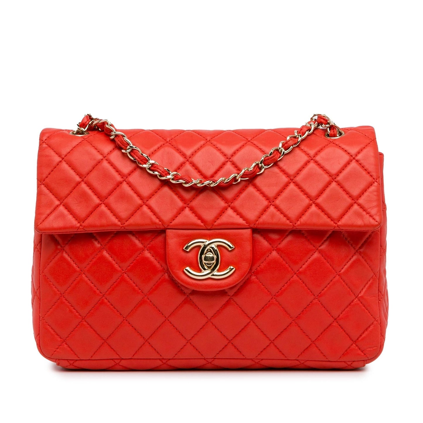 Chanel Jumbo XL Classic Lambskin Single Flap Handbag Shg Vp2Npo