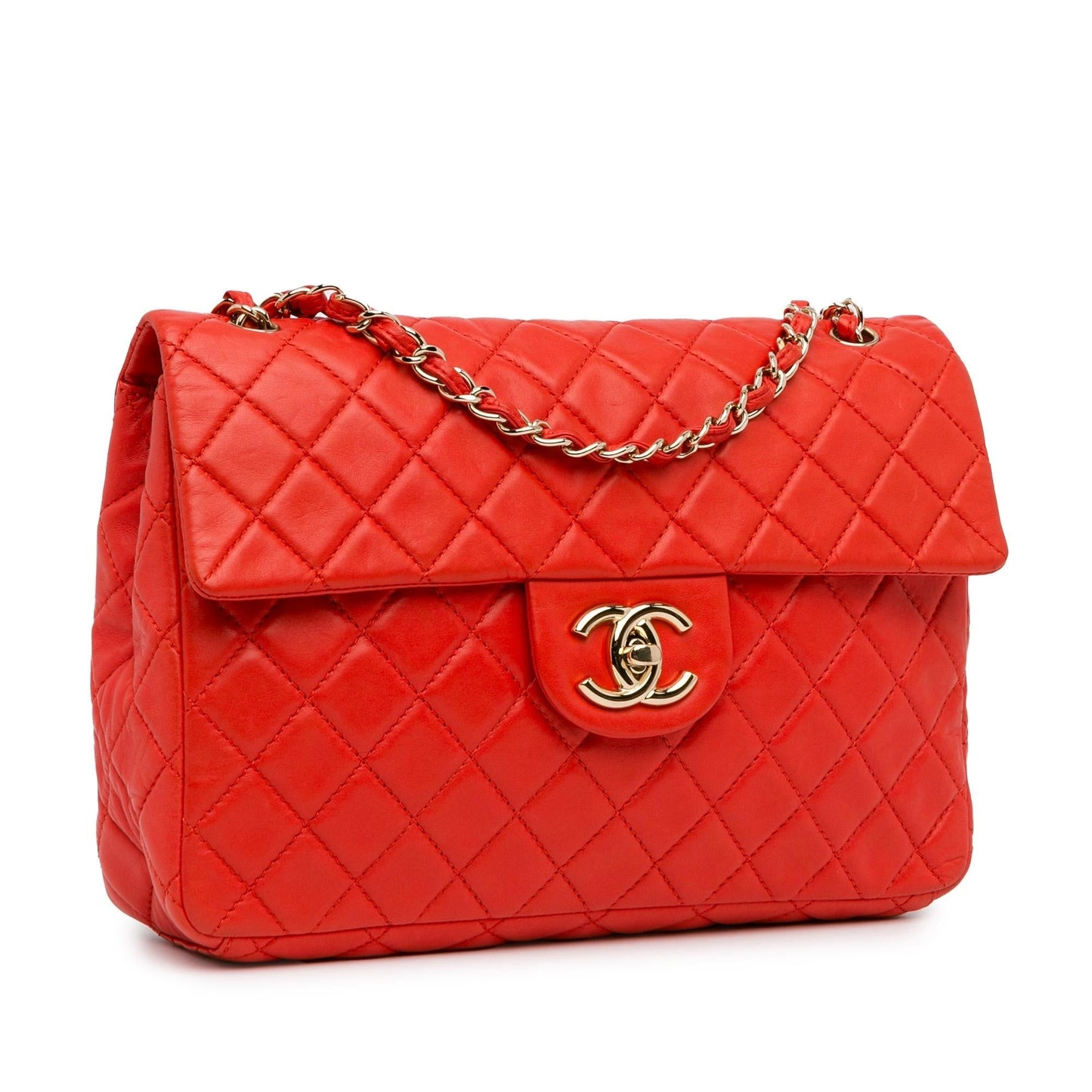 Chanel Jumbo XL Classic Lambskin Single Flap Handbag Shg Vp2Npo