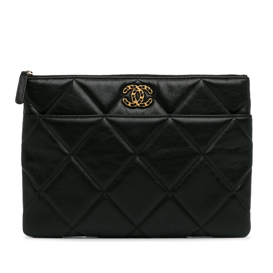 Chanel Lambskin 19 SHG-iQPavE Clutch Bag