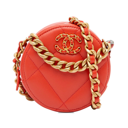 Chanel Lambskin 19 Round SHG-mkI7IP Clutch Bag