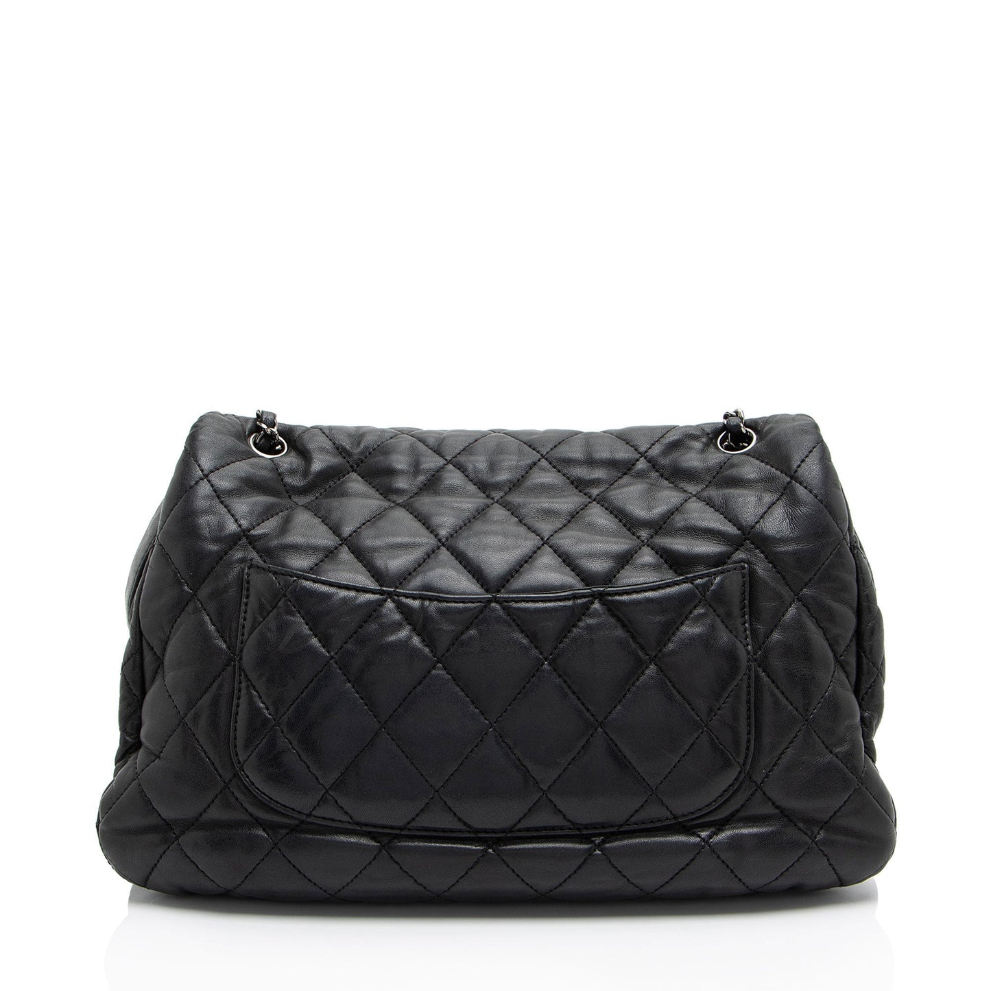 Chanel Lambskin 3 Accordion Maxi Flap Shoulder Bag
