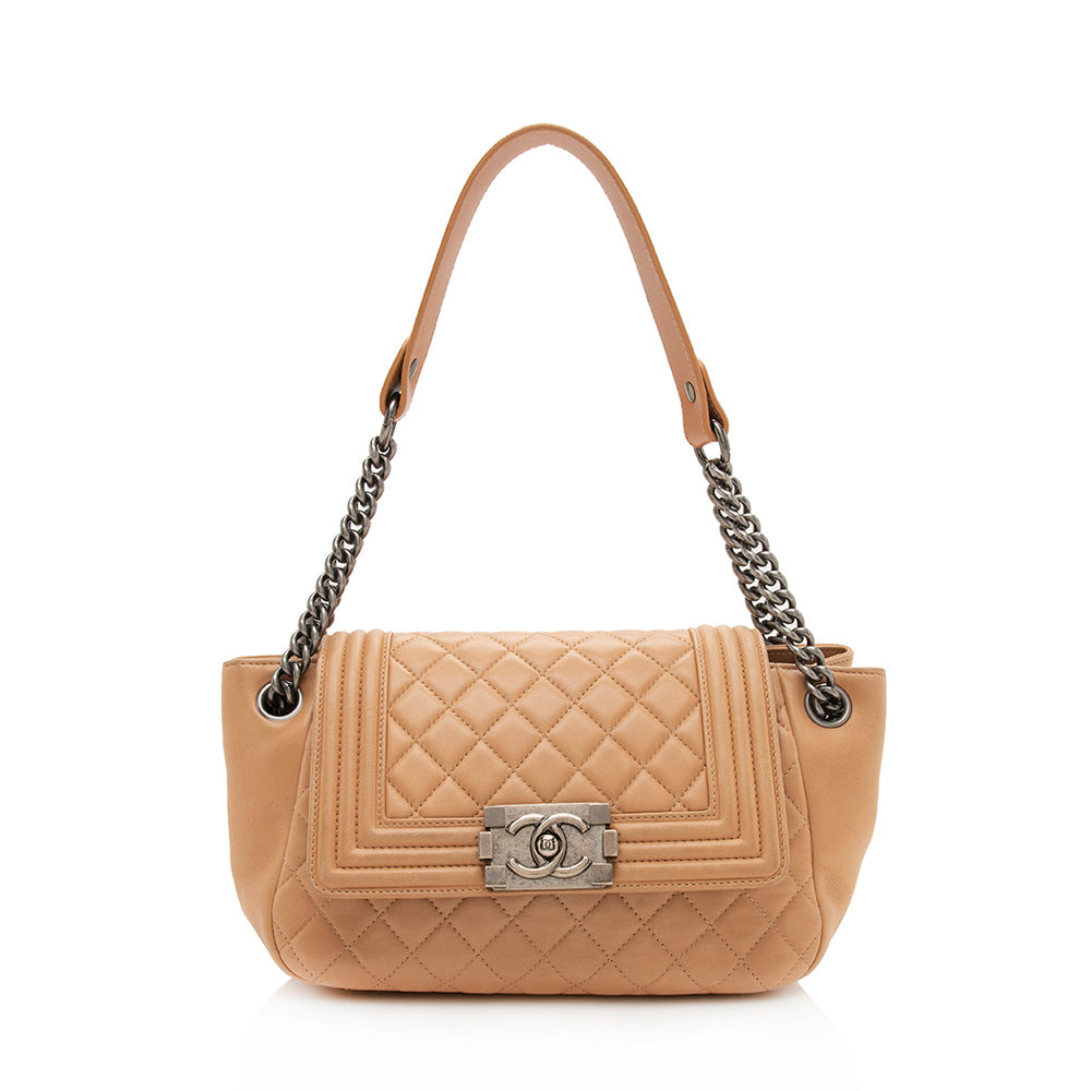 Chanel Lambskin Accordion Boy SHF Shoulder Bag