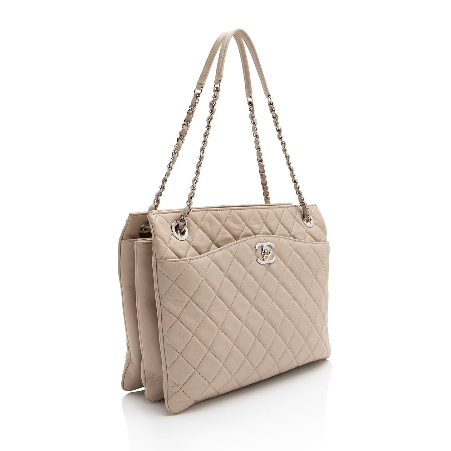 Chanel Lambskin CC Accordion Trio Zipped SHF-wYNTLe Tote Bag