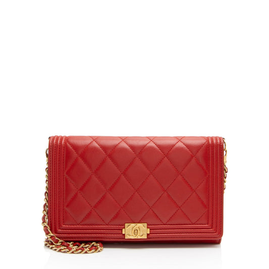 Chanel Lambskin Boy on Clutch Bag