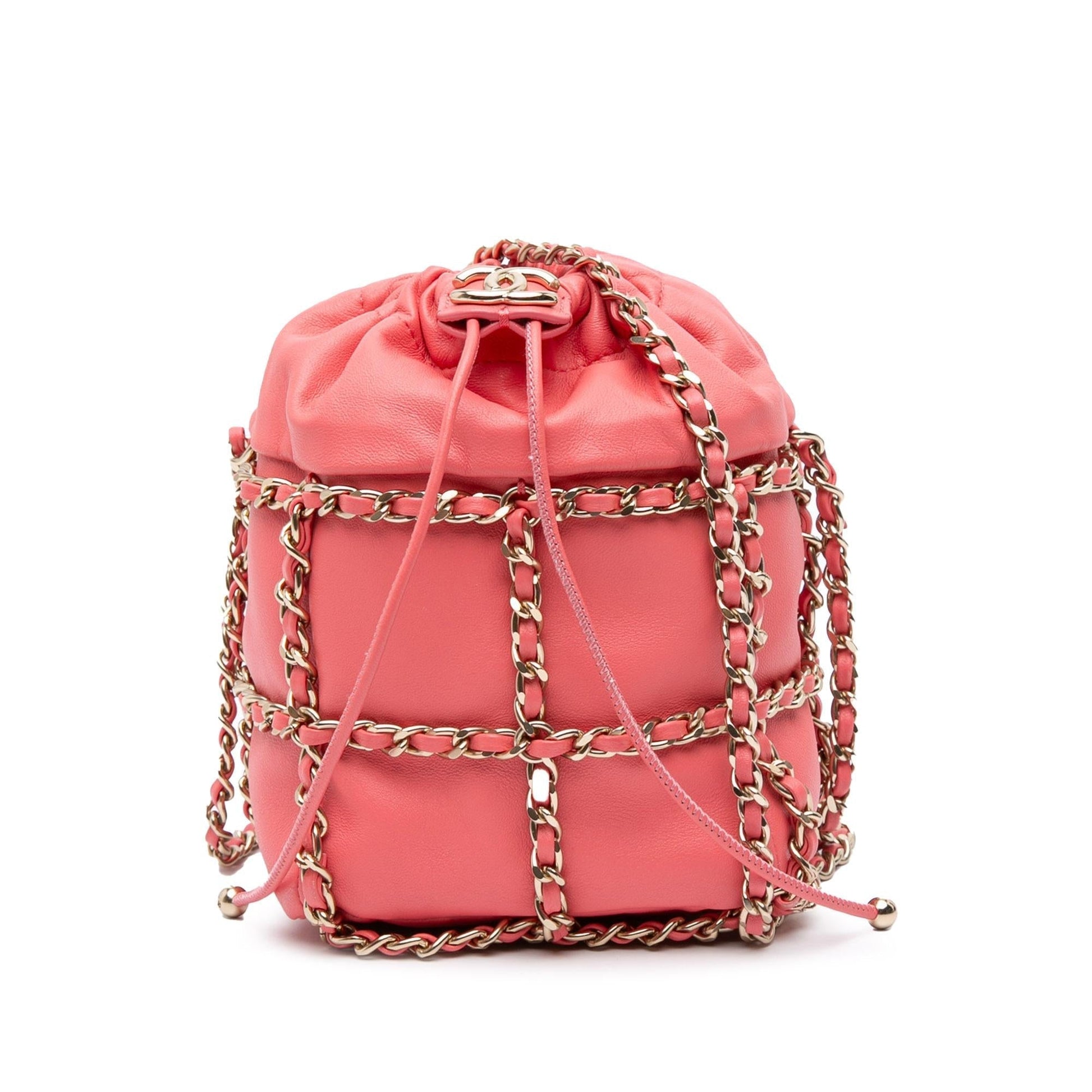 Chanel Lambskin CC Frame Drawstring Bucket Jewelry