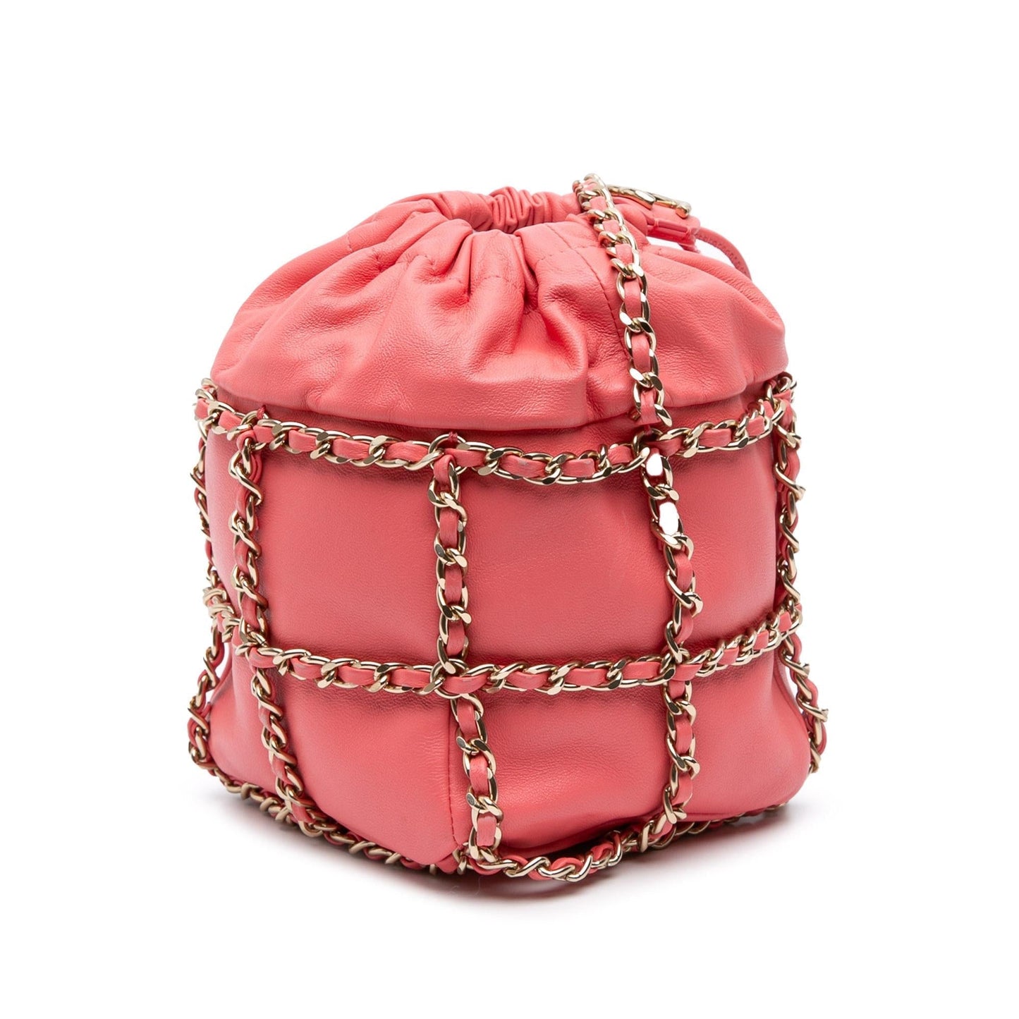 Chanel Lambskin CC Frame Drawstring Bucket Jewelry