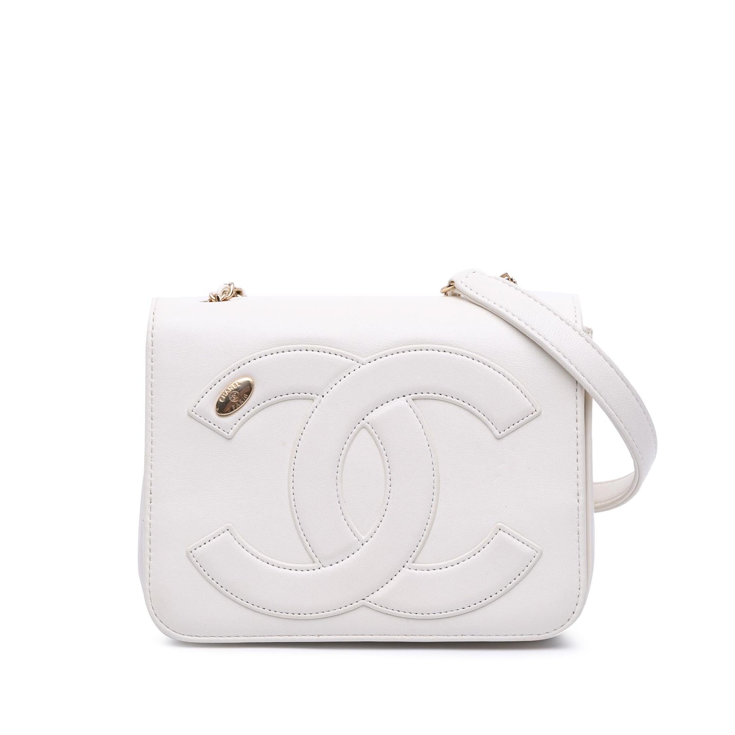 Chanel Lambskin CC Mania Flap Handbag Flap 8