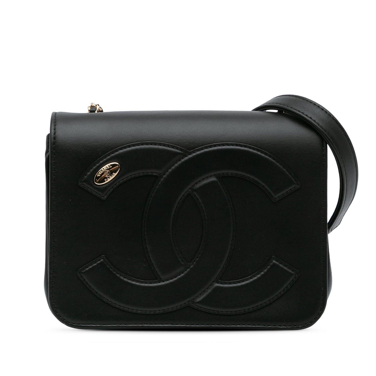 Chanel Lambskin CC Mania Flap Handbag Flap 9