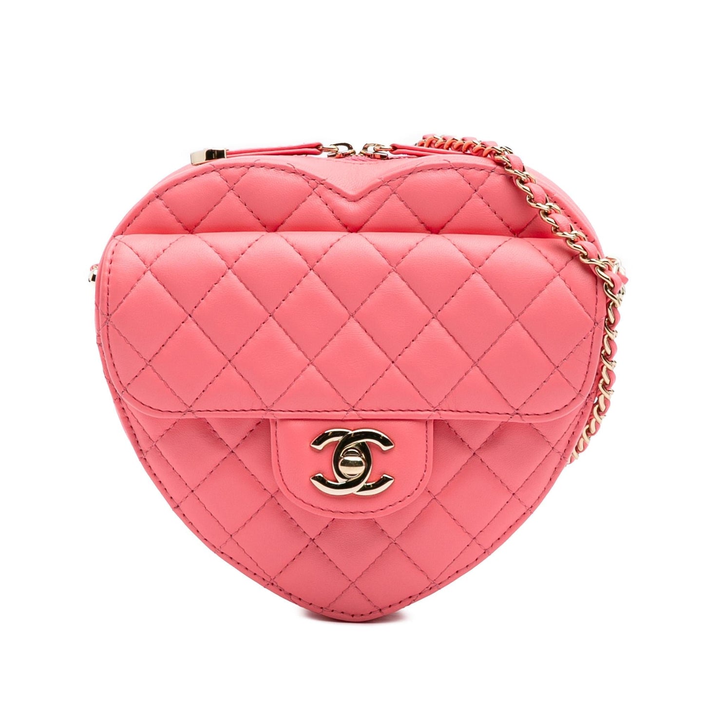 Chanel Lambskin CC Love Heart Crossbody Bag 7