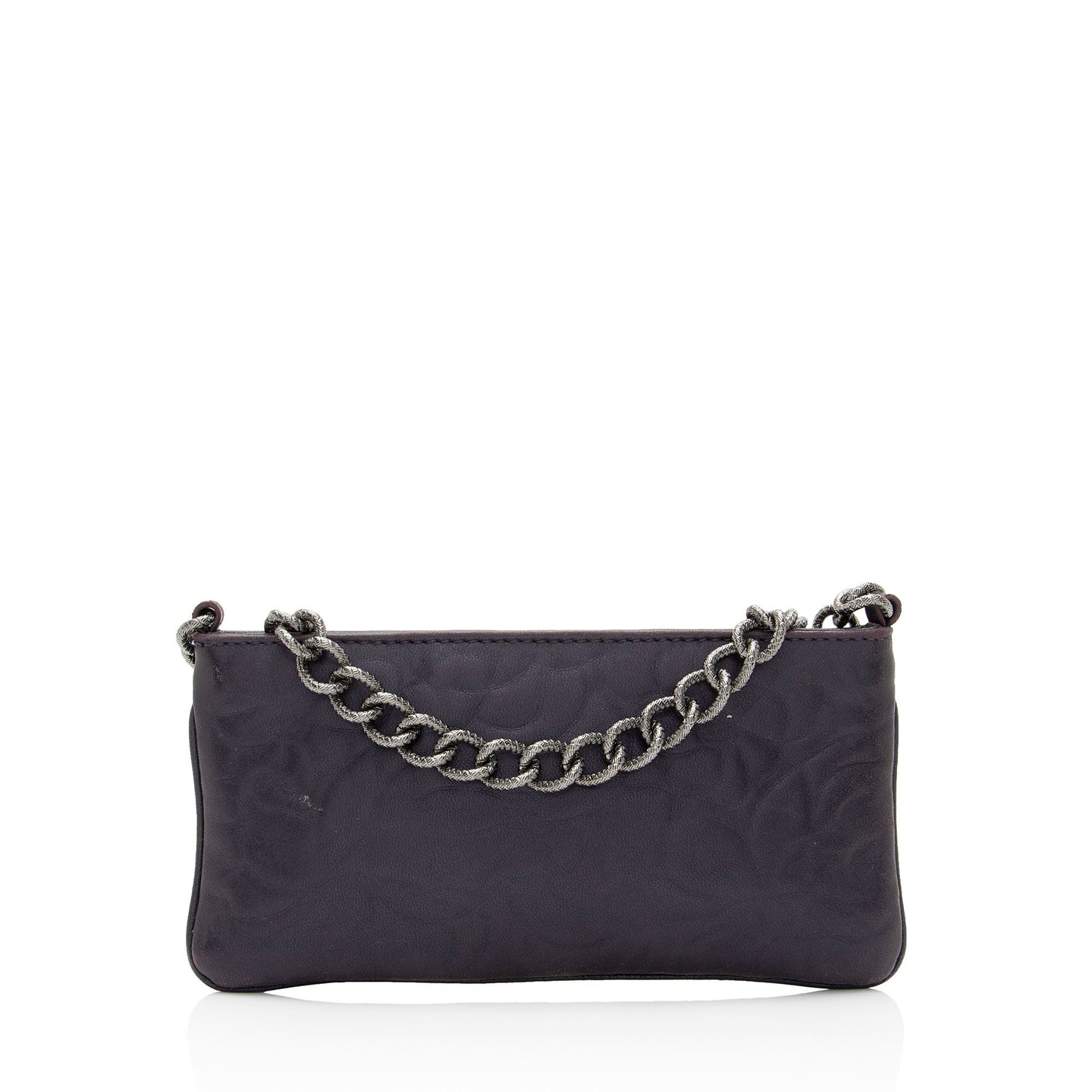 Chanel Lambskin Camellia Pochette Clutch Bag
