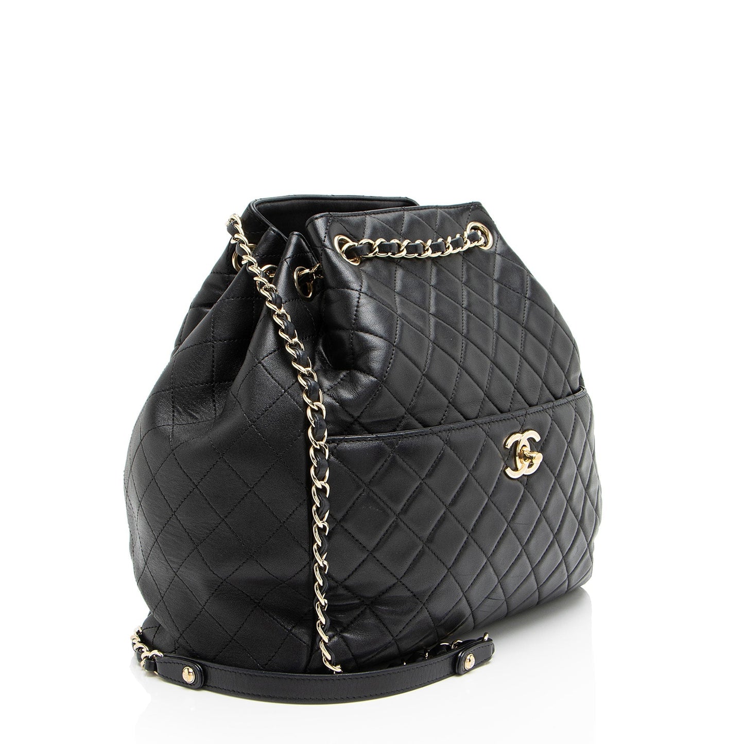 Chanel Lambskin Drawstring Bucket Jewelry