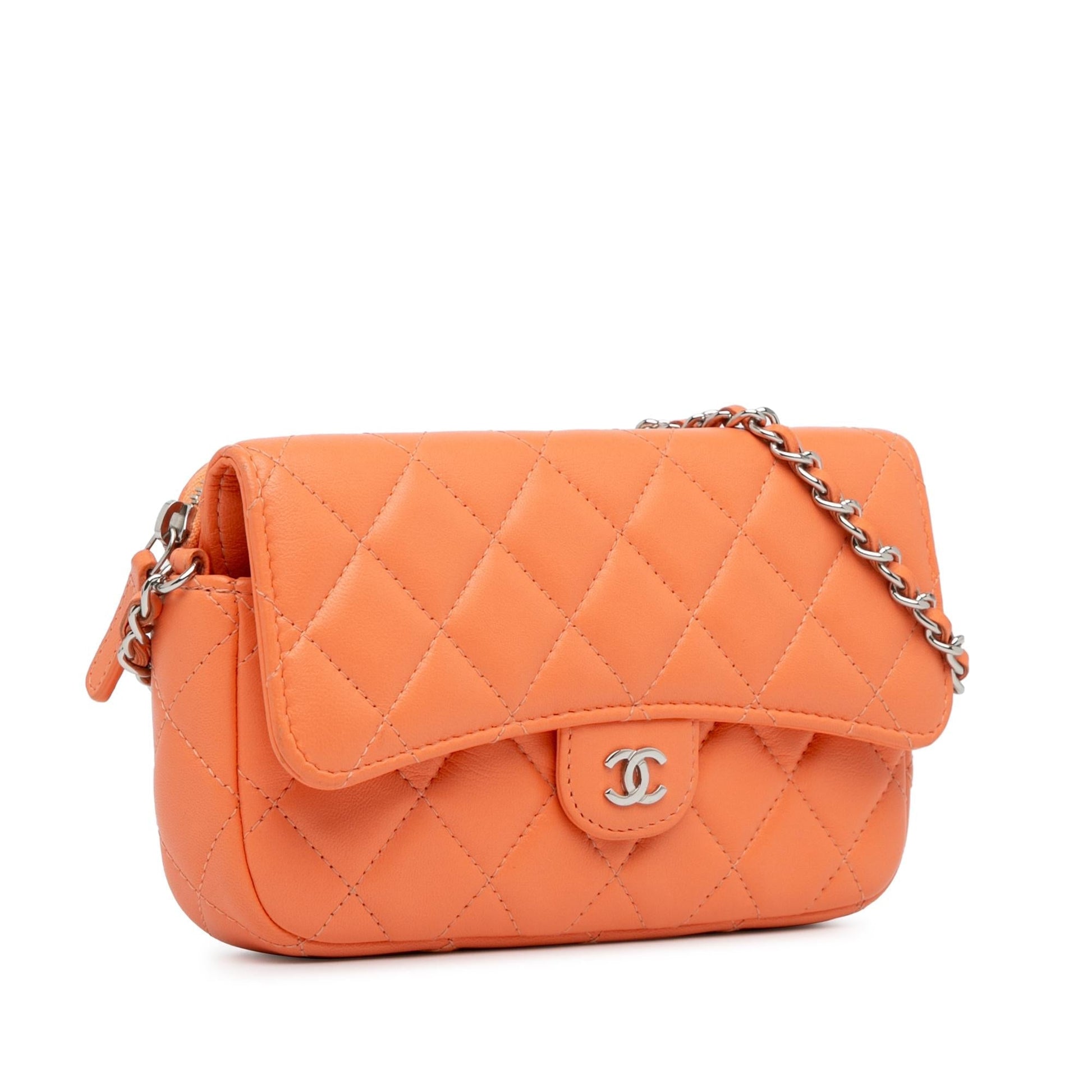 Chanel Lambskin Flap Phone Holder Handbag
