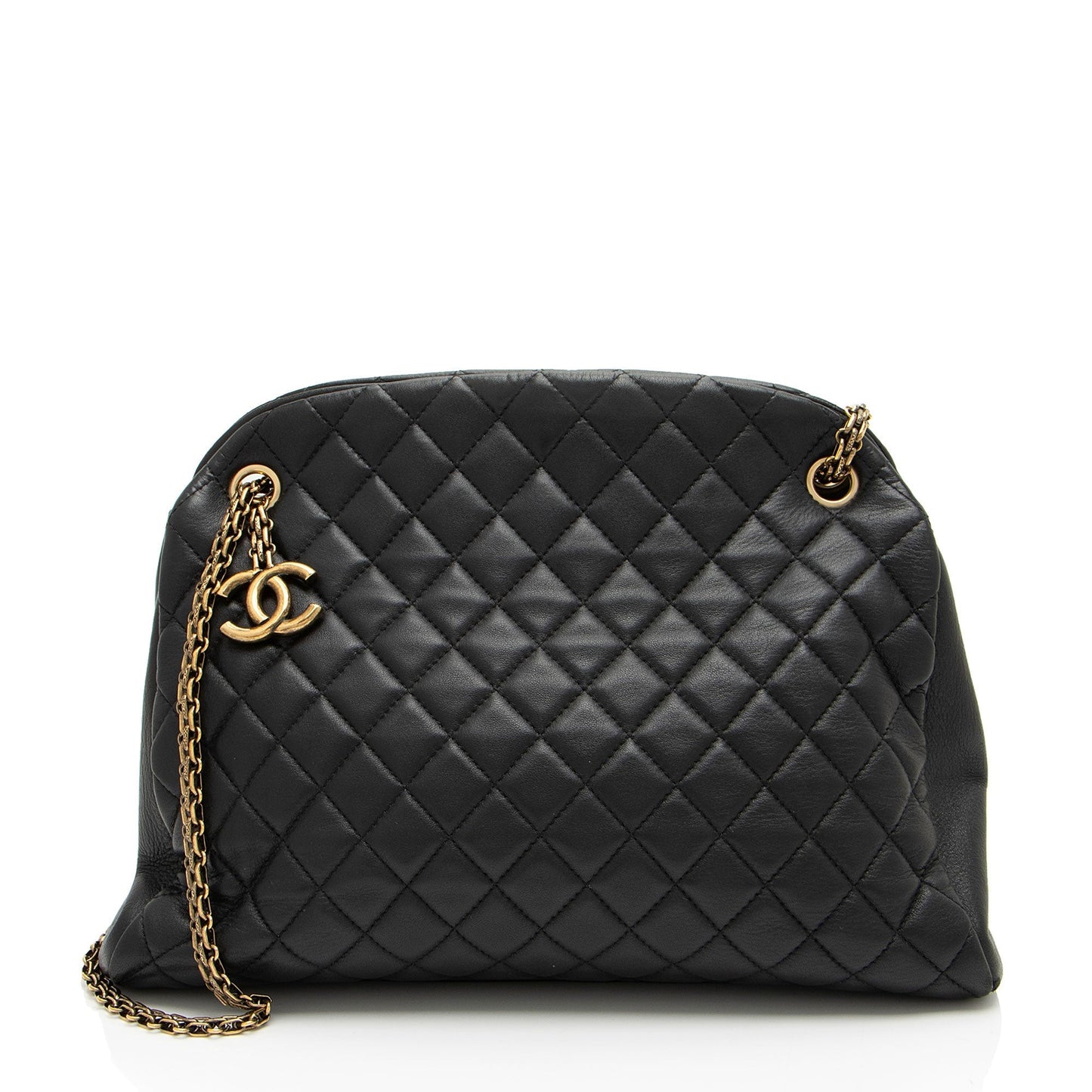 Chanel Lambskin Just Mademoiselle Bowler SHF-xiVMoz Handbag