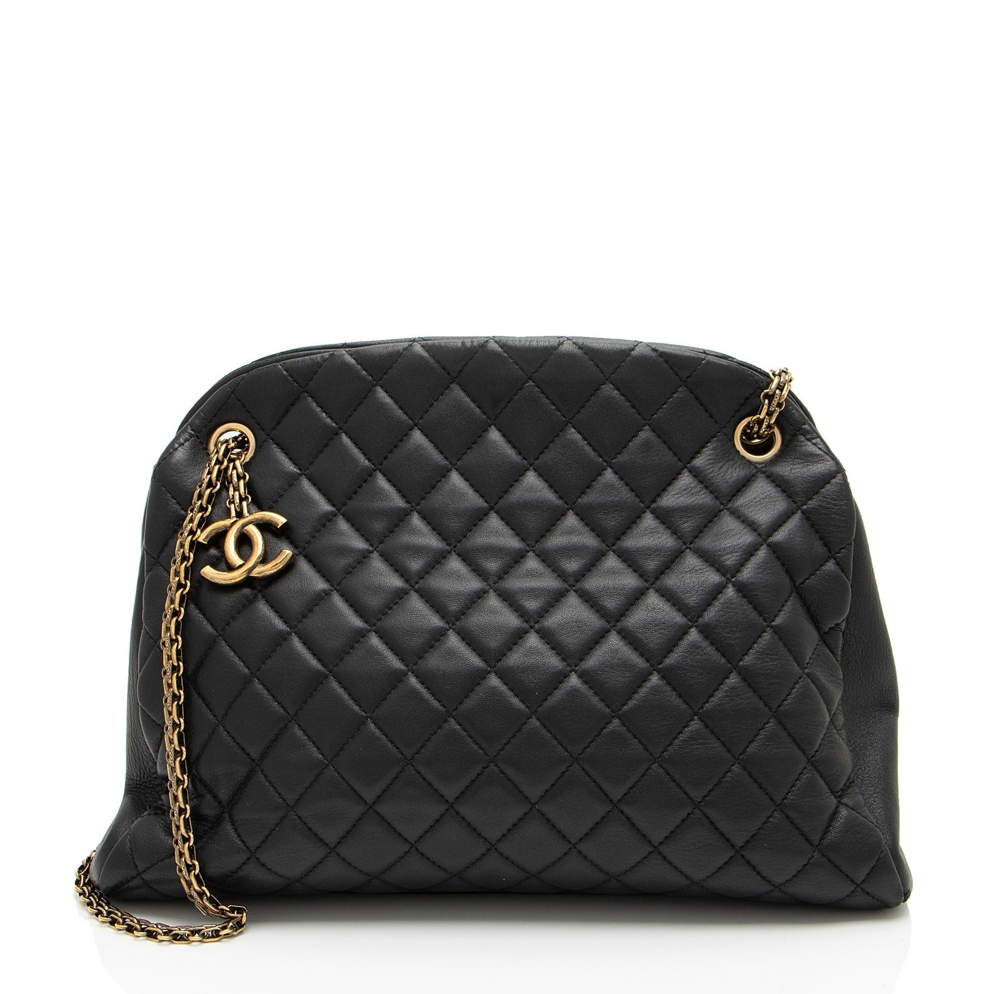 Chanel Lambskin Just Mademoiselle Bowler SHF-xiVMoz Handbag