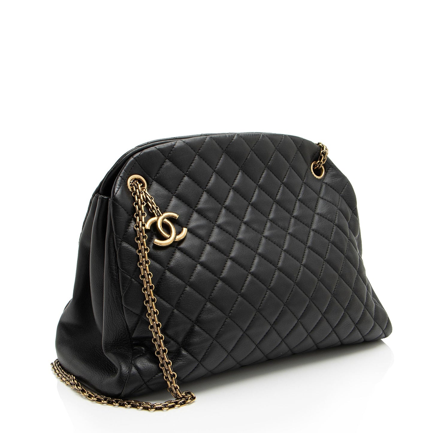 Chanel Lambskin Just Mademoiselle Bowler SHF-xiVMoz Handbag