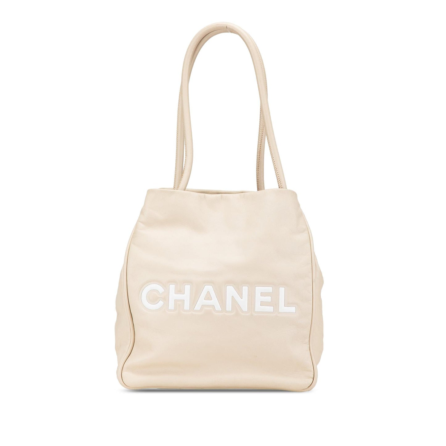 Chanel Lambskin Logo Camellia Tote Bag