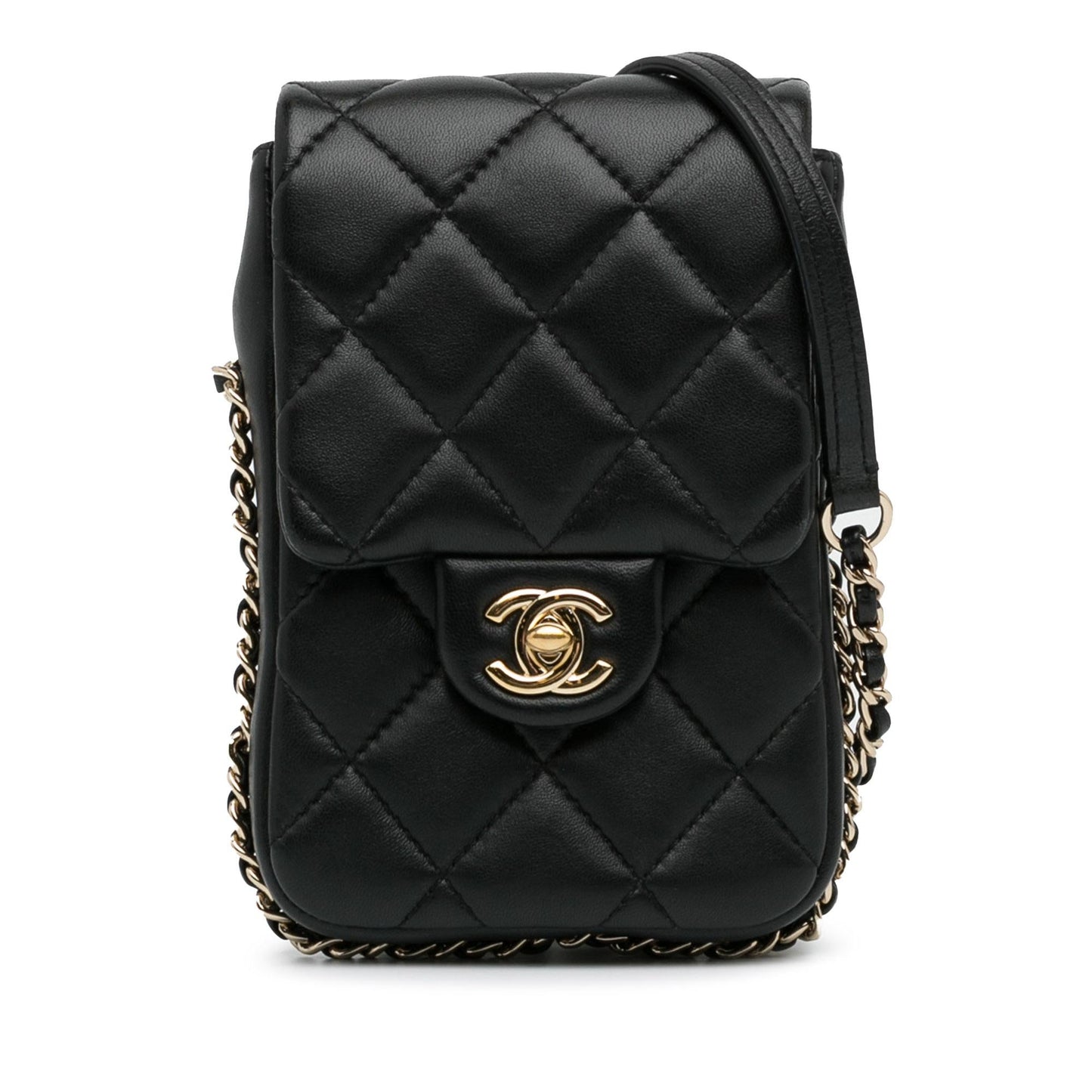 Chanel Lambskin My Precious Phone Flap SHG-lI6AjS Handbag