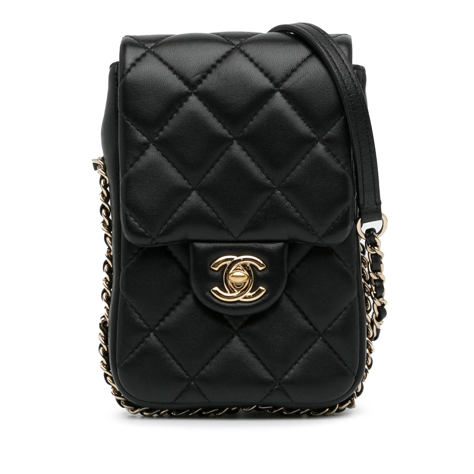 Chanel Lambskin My Precious Phone Flap SHG-lI6AjS Handbag
