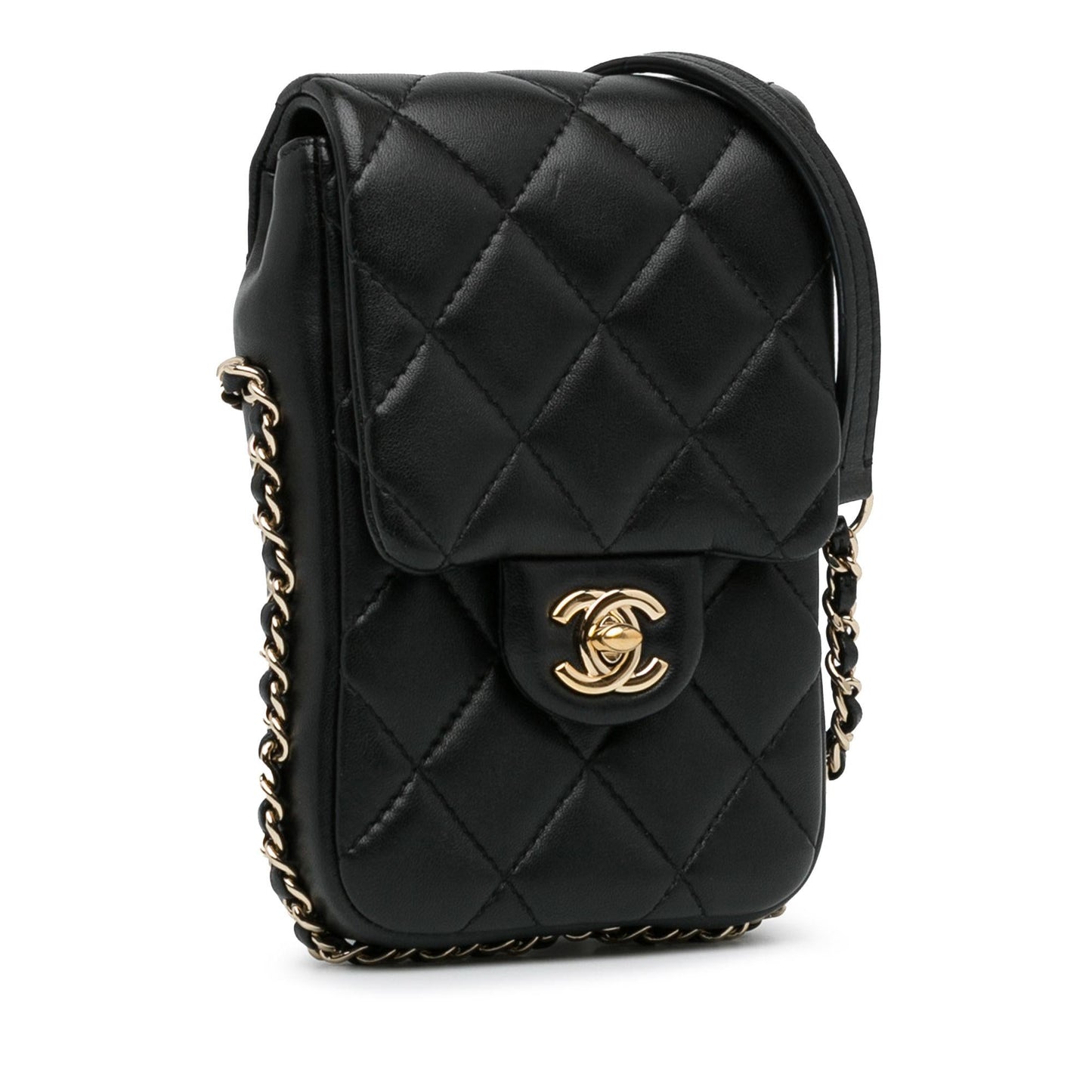 Chanel Lambskin My Precious Phone Flap SHG-lI6AjS Handbag
