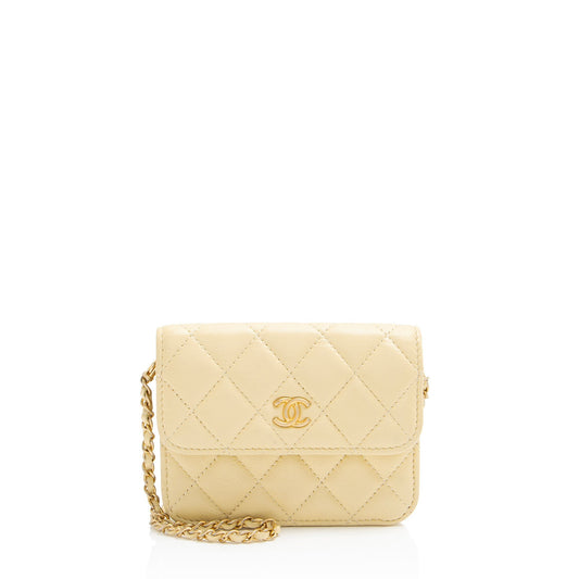 Chanel Lambskin Pearl Crush Clutch Bag