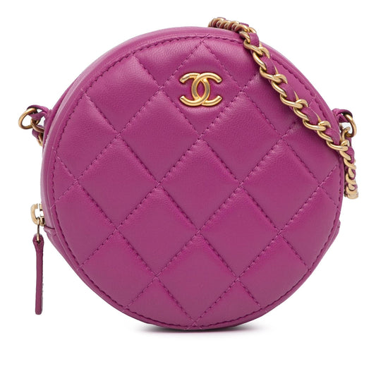 Chanel Lambskin Pearl Crush Round SHG-T1Ji2T Clutch Bag