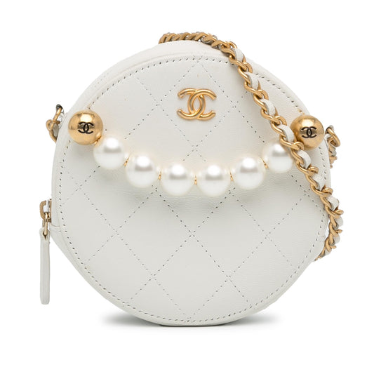 Chanel Lambskin Pearl Round SHG-eBDOPl Clutch Bag