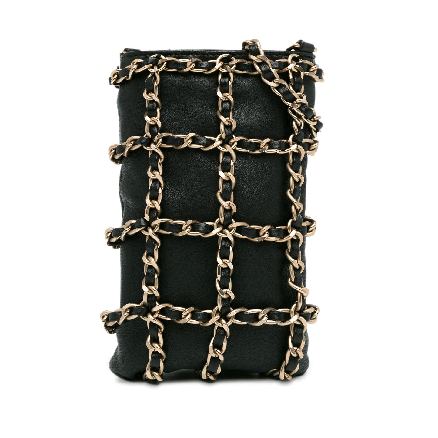 Chanel Lambskin Tech Me Out Clutch Bag With Chain