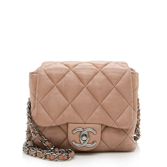 Chanel Lambskin Three Accordion Bag (SHF-16432) Denim Mini Jewelry