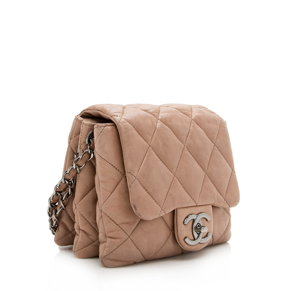 Chanel Lambskin Three Accordion Flap SHF Monogram Papillon Shoulder Bag
