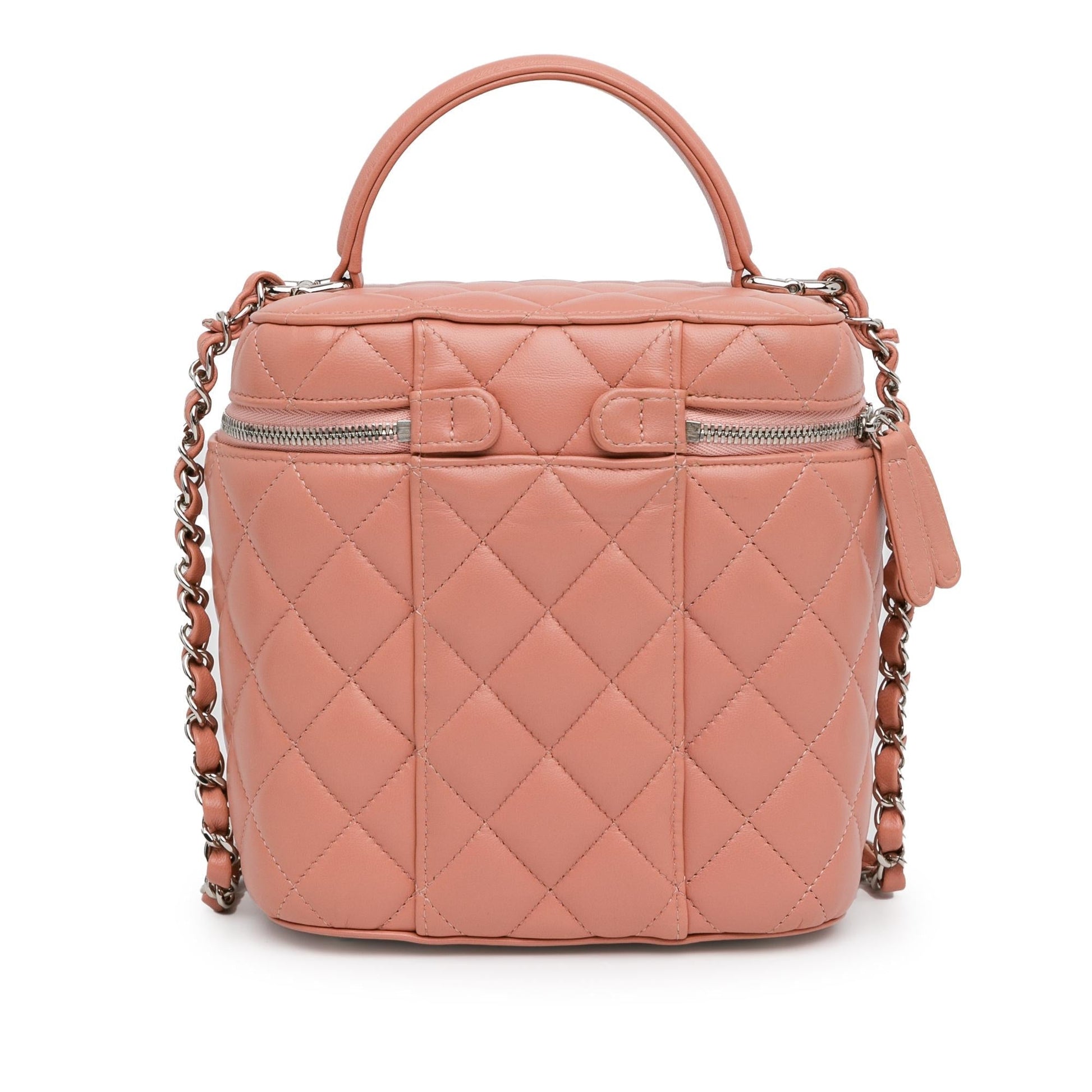 Chanel Lambskin Top Handle Vanity Case with (SHG-hn Denim Mini Jewelry