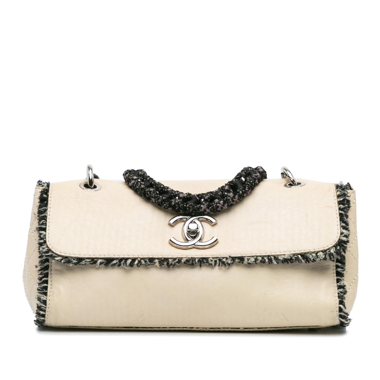 Chanel Lambskin Tweedy Flap Handbag