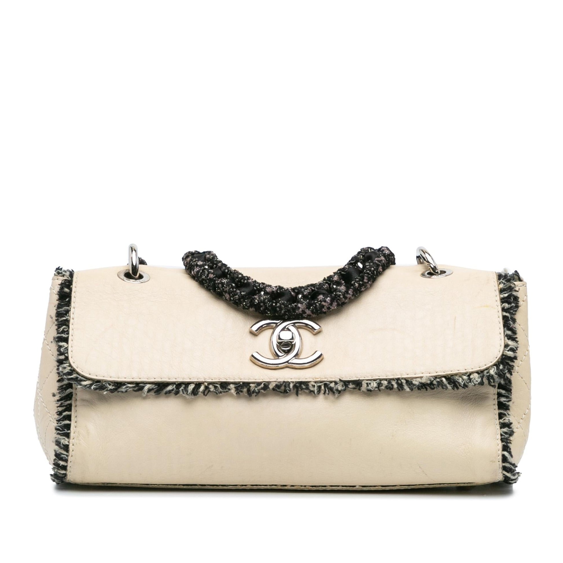 Chanel Lambskin Tweedy Flap Handbag Flap 1