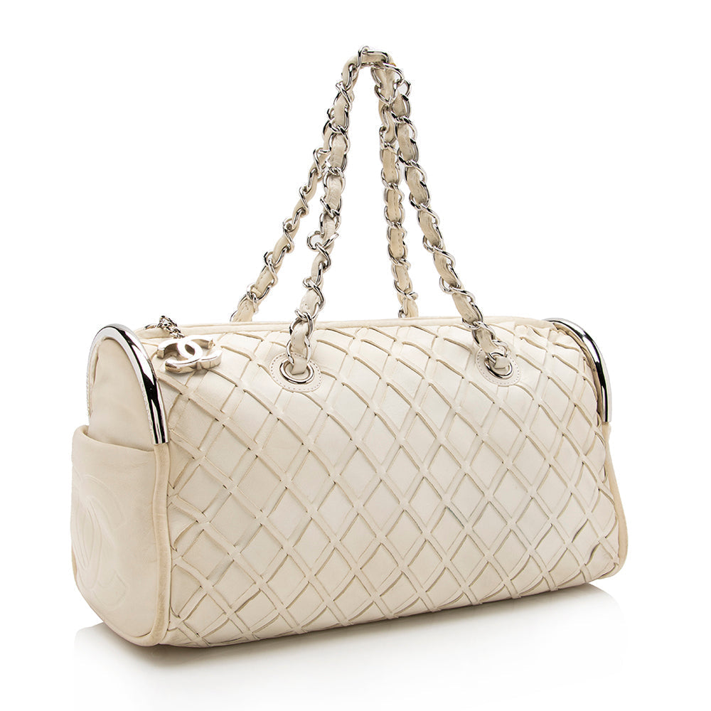 Chanel Lambskin Ultimate Soft Sombrero Satchel (SHF-16369) Denim Mini Jewelry