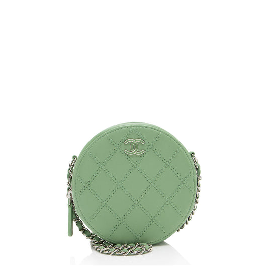 Chanel Lambskin Ultimate Stitch Round Clutch Bag