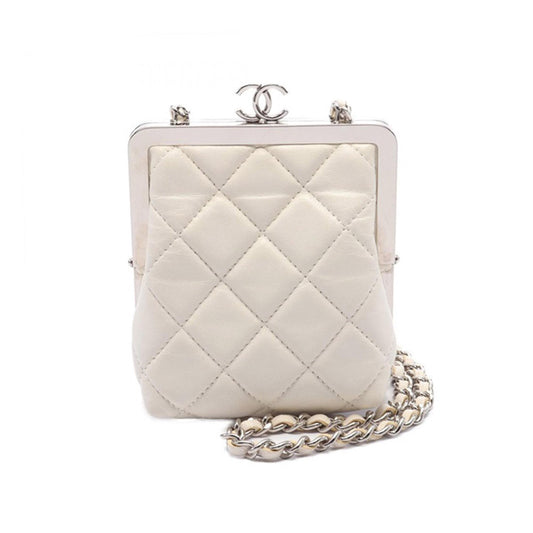 Chanel Lambskin Acrylic Kiss Clutch Bag Chain 1