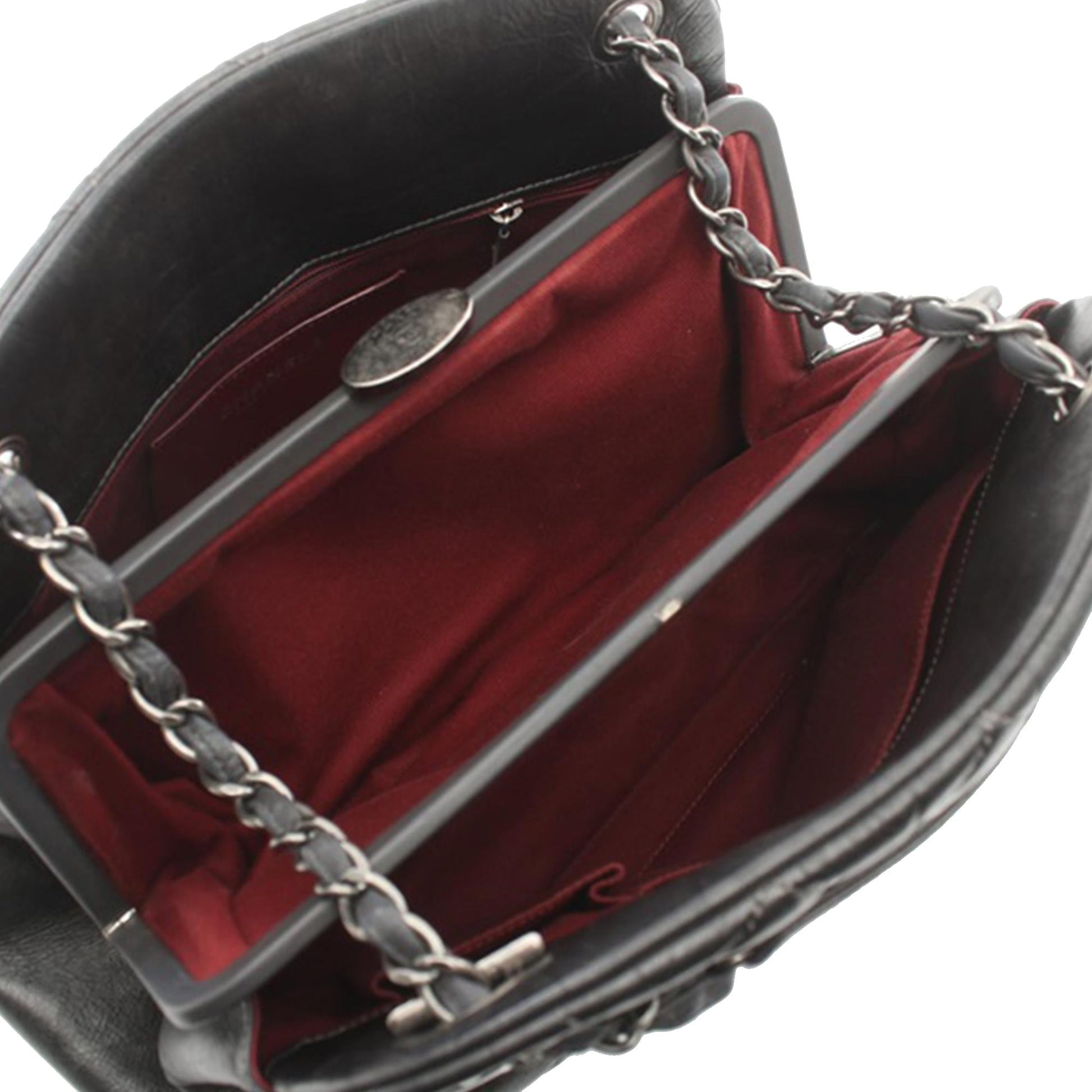 Chanel Aged Calfskin Just Mademoiselle Bowling SHG-qznmmK Handbag