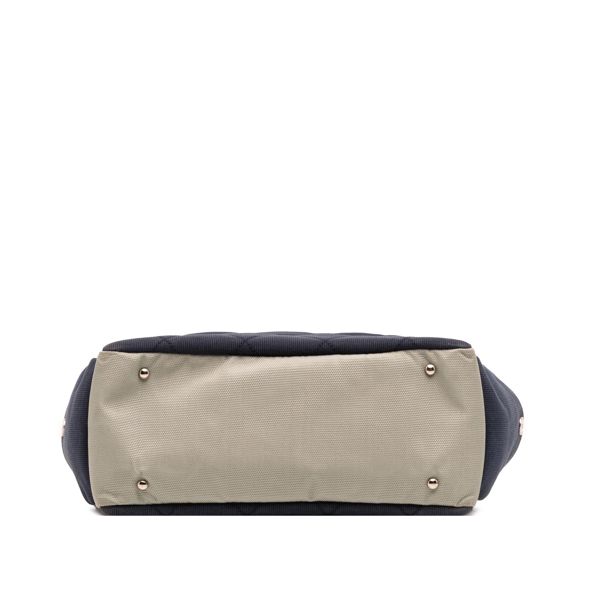 Chanel Bicolor Quilted Paris Biarritz Canvas Tote Bag