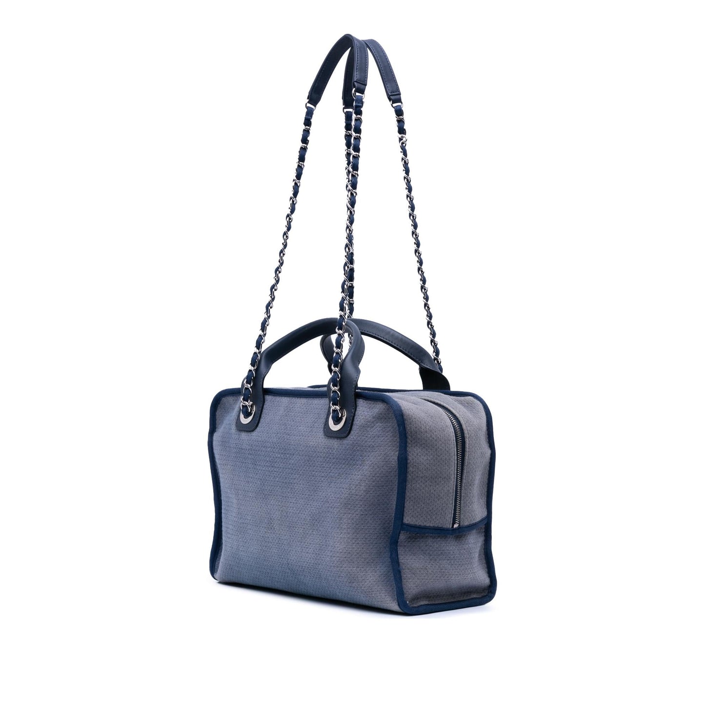 Chanel Denim Deauville Bowling Handbag