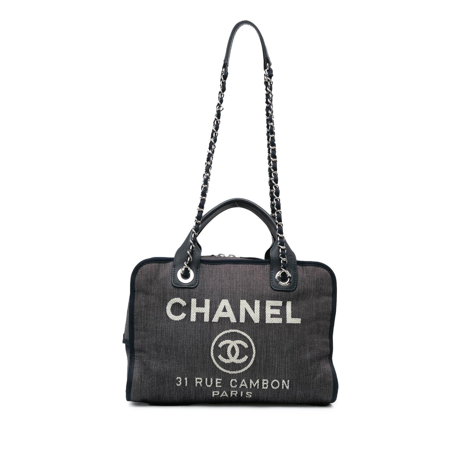 Chanel Denim Deauville Bowling Satchel SHG-qtePh4 Satchel Bag